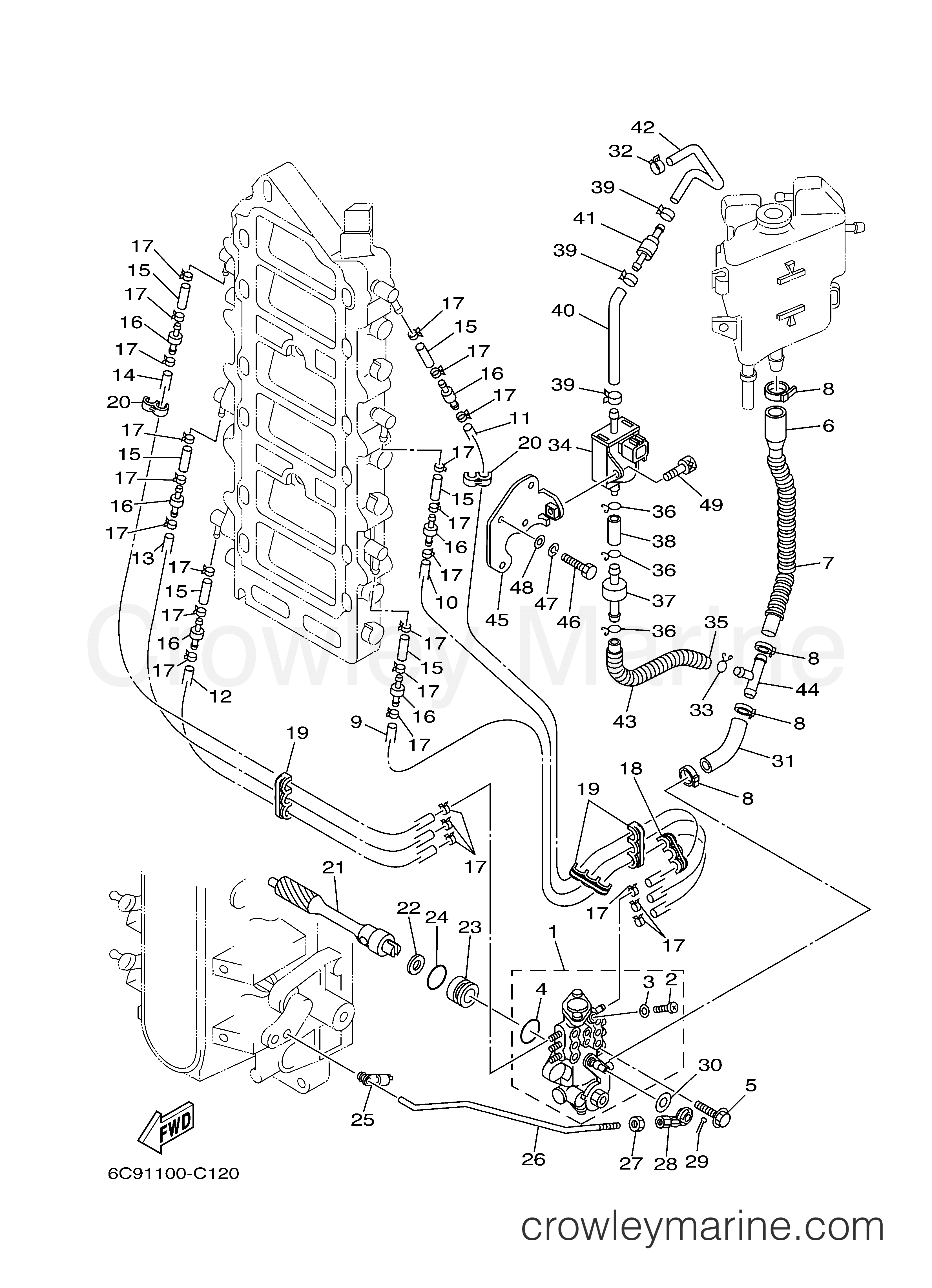 OIL PUMP 2005 Yamaha Outboard 225hp VZ225TLR Crowley Marine