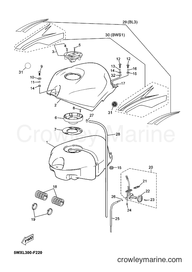 2007 Scooter TZR50 - TZR50 (5WXL) [020] - FUEL TANK