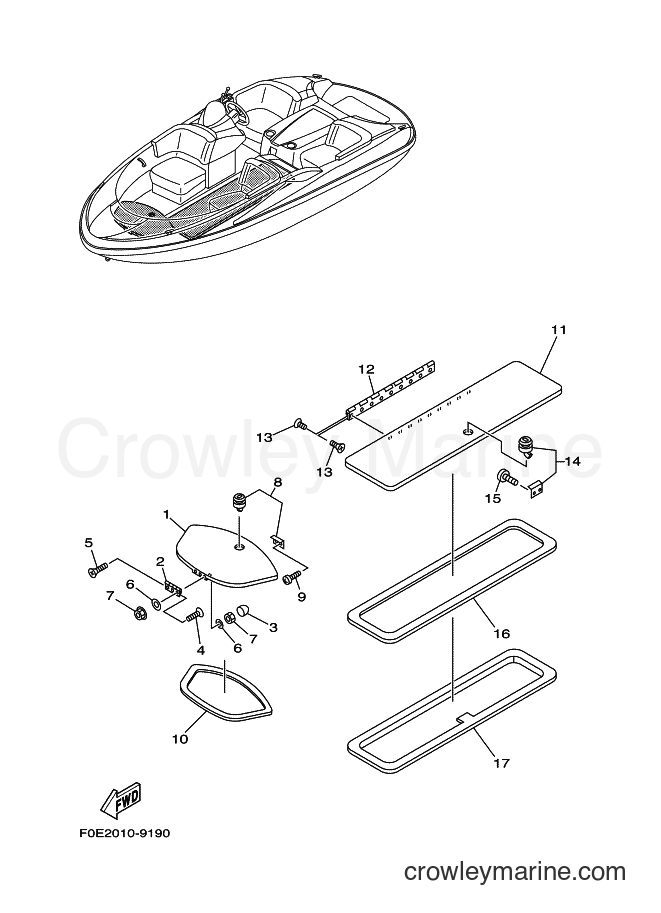 Yamaha Motors JET FOR 1430TR (66U1) [01B] - DECK HATCH 1