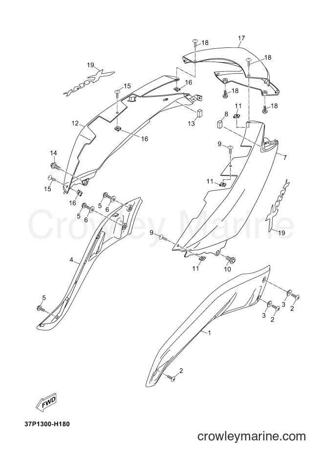2012 Scooter YP125R - YP125R (39DB) [060] - SIDE COVER