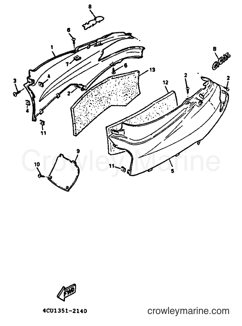 1993 Scooter YE50 - YE50 (4FW3) [999] - SIDE COVER