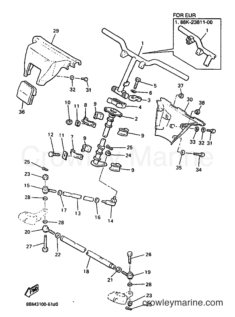 1996 Snowmobile VT480TF - VT480TF (8BM3) [020] - STEERING