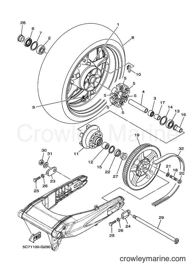 2011 Cruiser XV1900CU - XV1900CU (29PC) [010] - REAR WHEEL