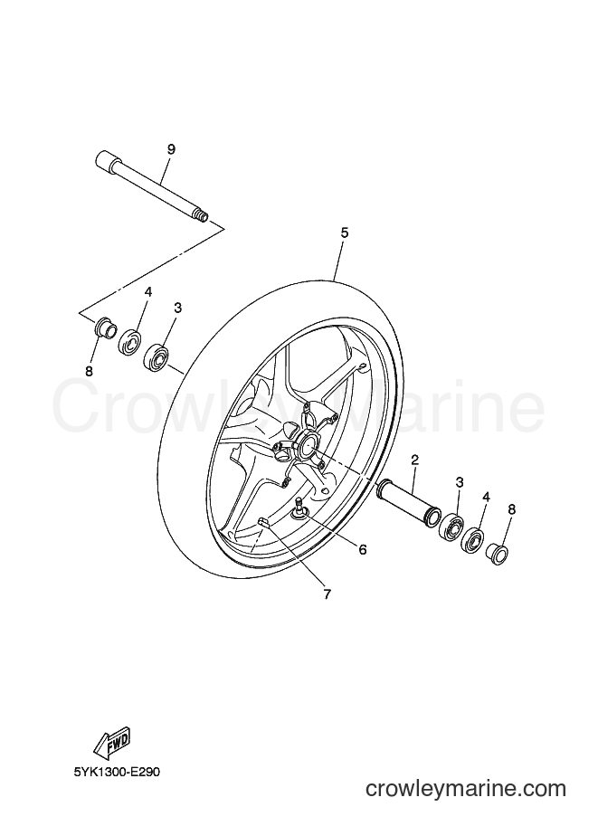 2008 Street Bike MT03 - MT03 (5YK5) [020] - FRONT WHEEL