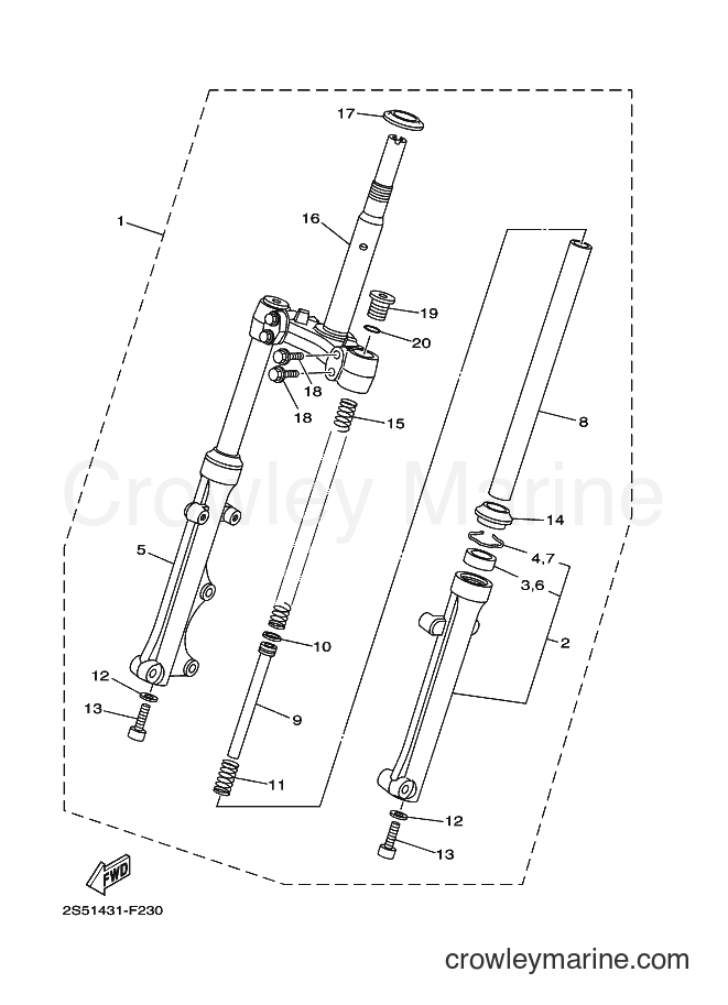 Yamaha Motors T135F (2S57) [010] - FRONT FORK