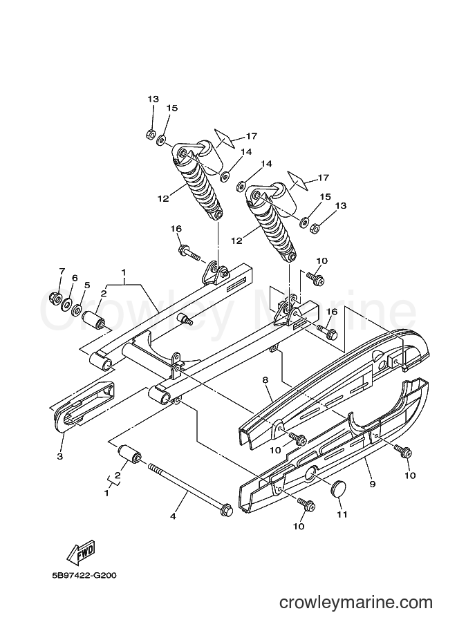 2008 Scooter T110SEC - T110SEC (5B97) [010] - REAR ARM & SUSPENSION