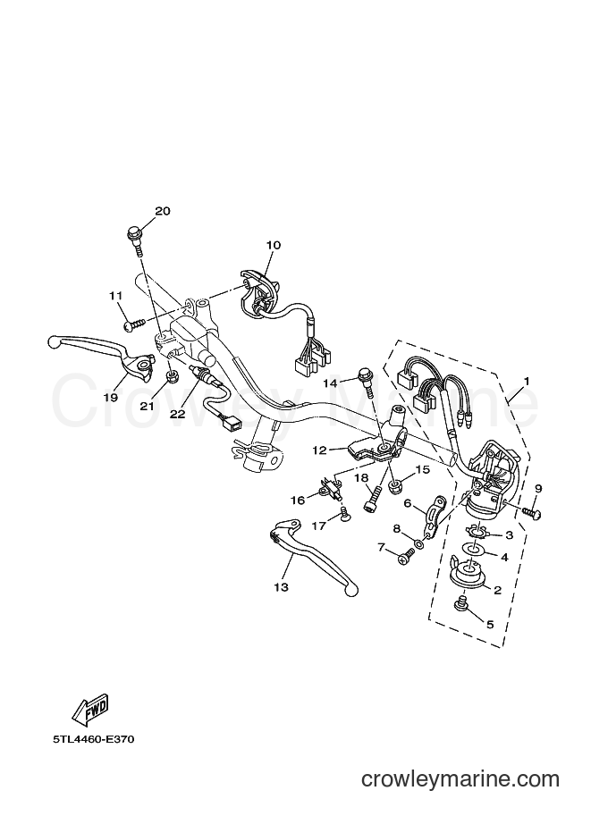 Yamaha Motors AL115C (14D1) [010] - HANDLE SWITCH & LEVER