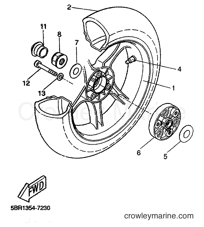 1999 Scooter YQ50 - YQ50 (5KF1) [010] - REAR WHEEL