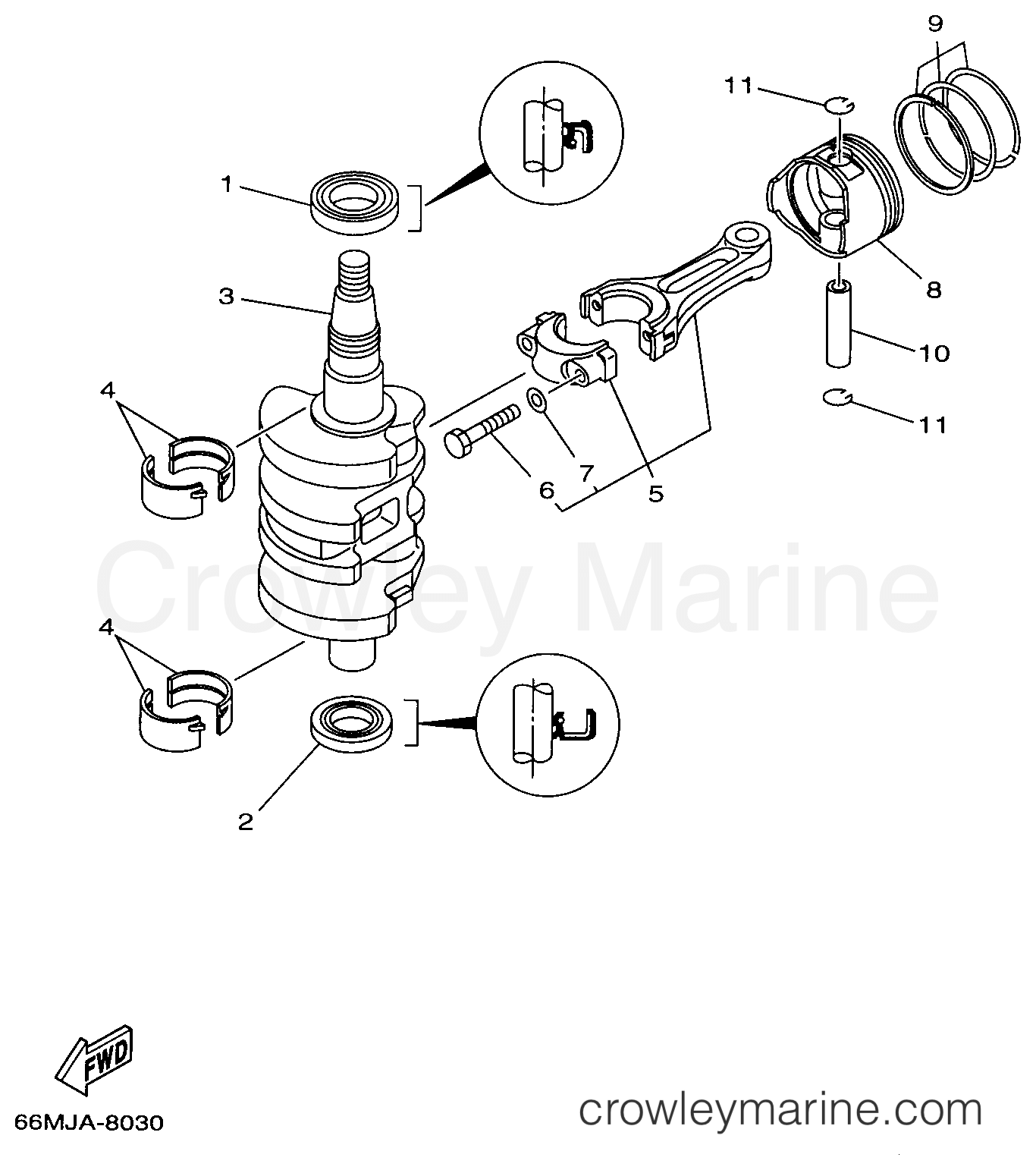 Yamaha Motors F15ELHW - CRANKSHAFT PISTON