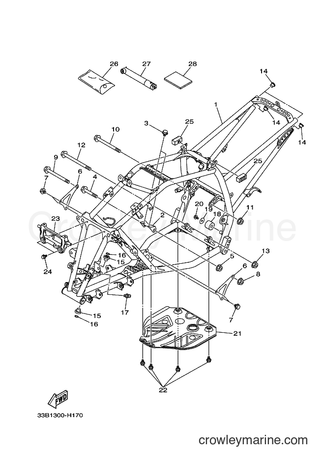 Yamaha Motors YFM250R (33B7) [010] - FRAME