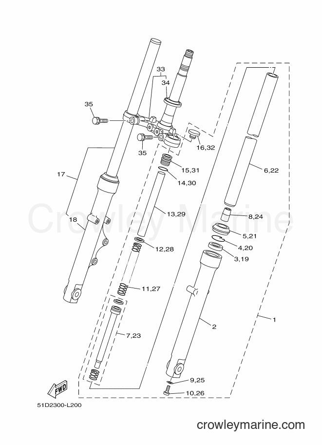 2012 Street Bike YBR125ESD - YBR125ESD (51P2) [010] - FRONT FORK