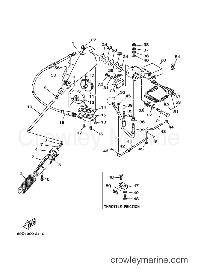 Yamaha Motors E60HMHDL (69D4) [040] - STEERING