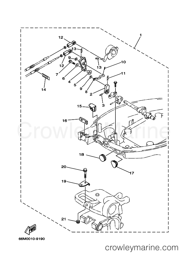 Yamaha Motors F9.9C (66N) [030] - COMMANDE A DISTANCE
