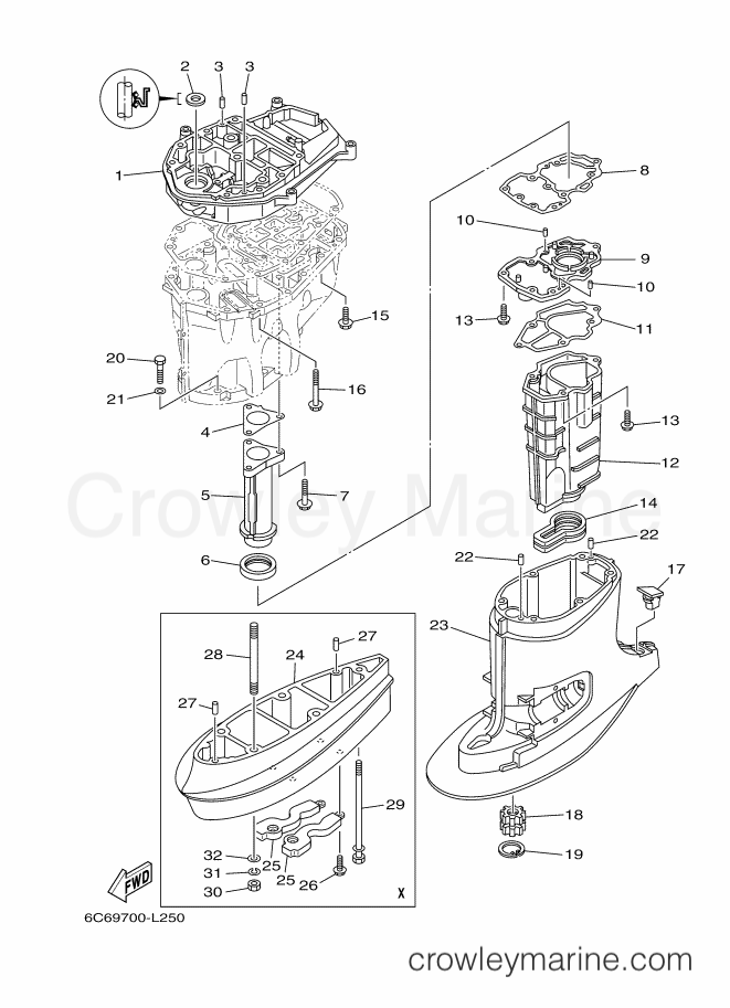 Yamaha Motors F60CETX (6C59) [180] - UPPER CASING