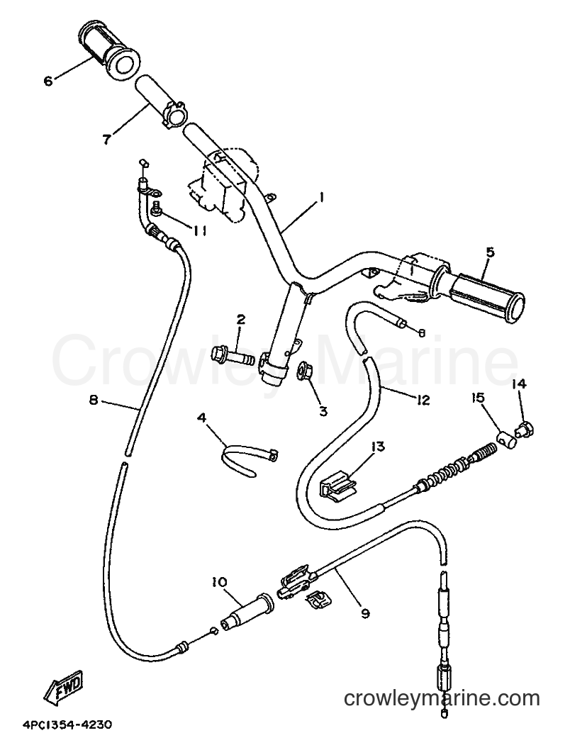 Yamaha Motors YA50R (4PC2) [010] - STEERING HANDLE & CABLE