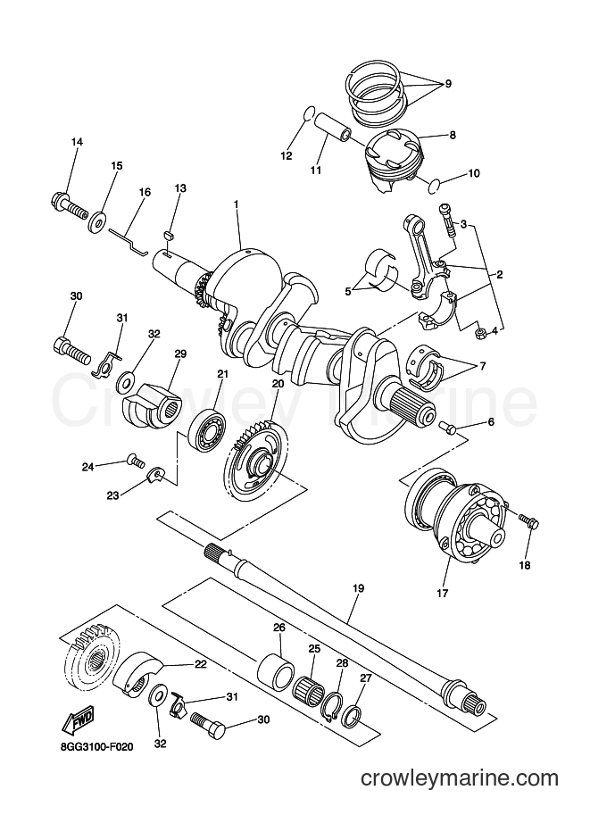 2007 Snowmobile RS10VT - RS10VT (8ET6) [010] - CRANKSHAFT & PISTON