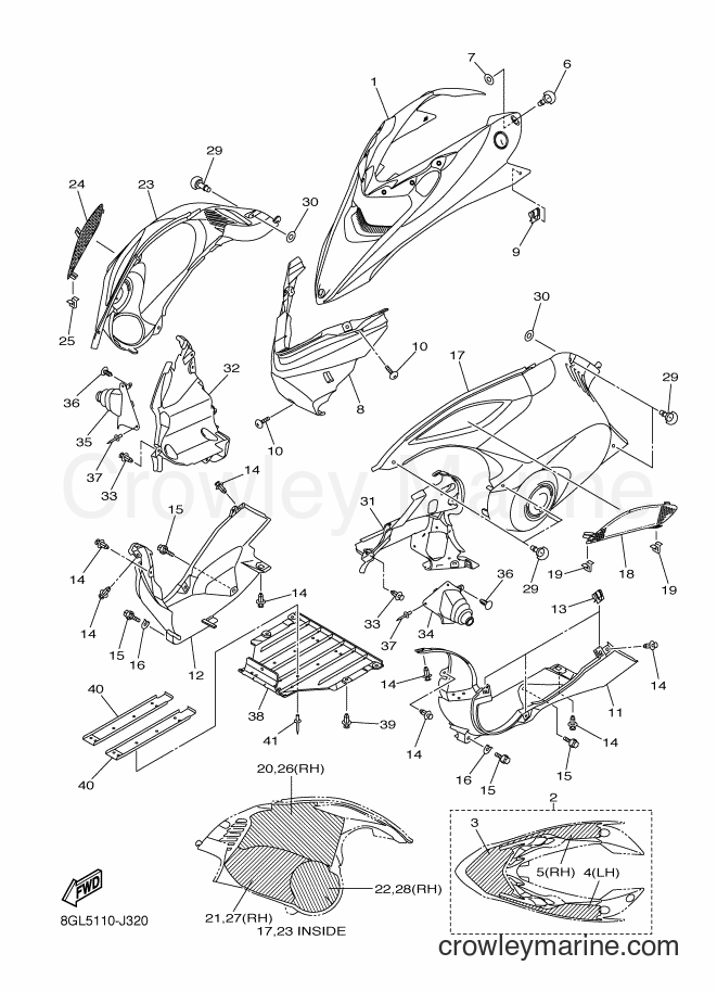 Yamaha Motors RFX10RSS (8HK8) [010] - SHROUD
