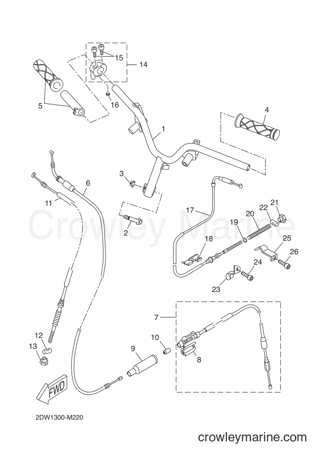Yamaha Motors CW50E (2DW1) [070] - STEERING HANDLE & CABLE