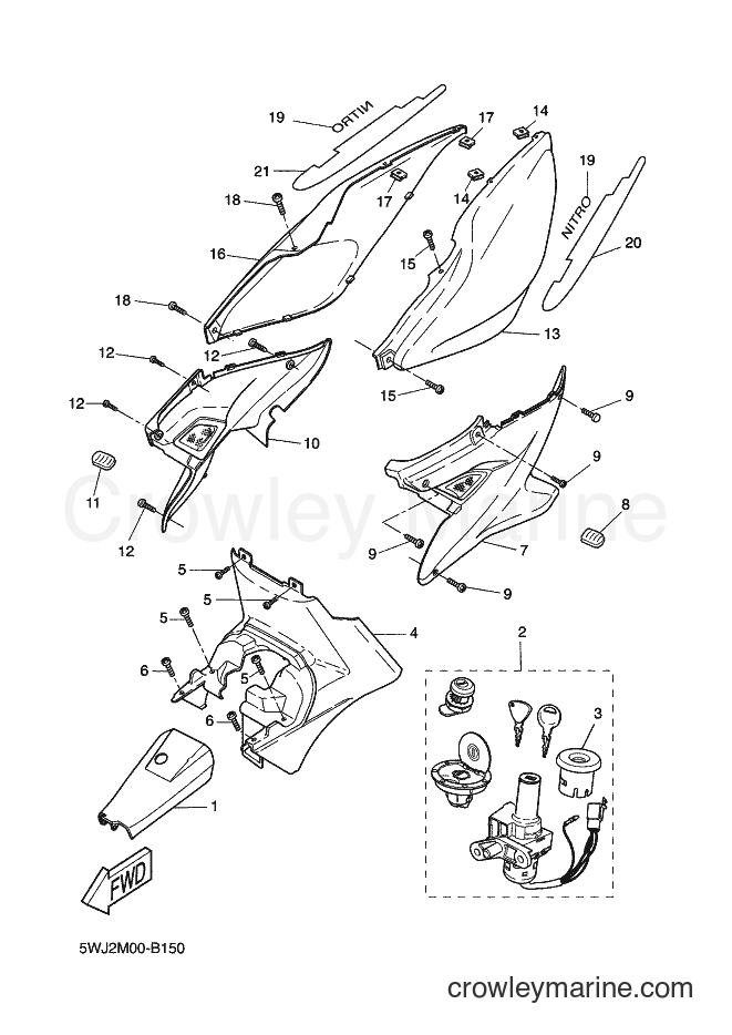 2003 Scooter YQ50 - YQ50 (5SB2) [010] - SIDE COVER