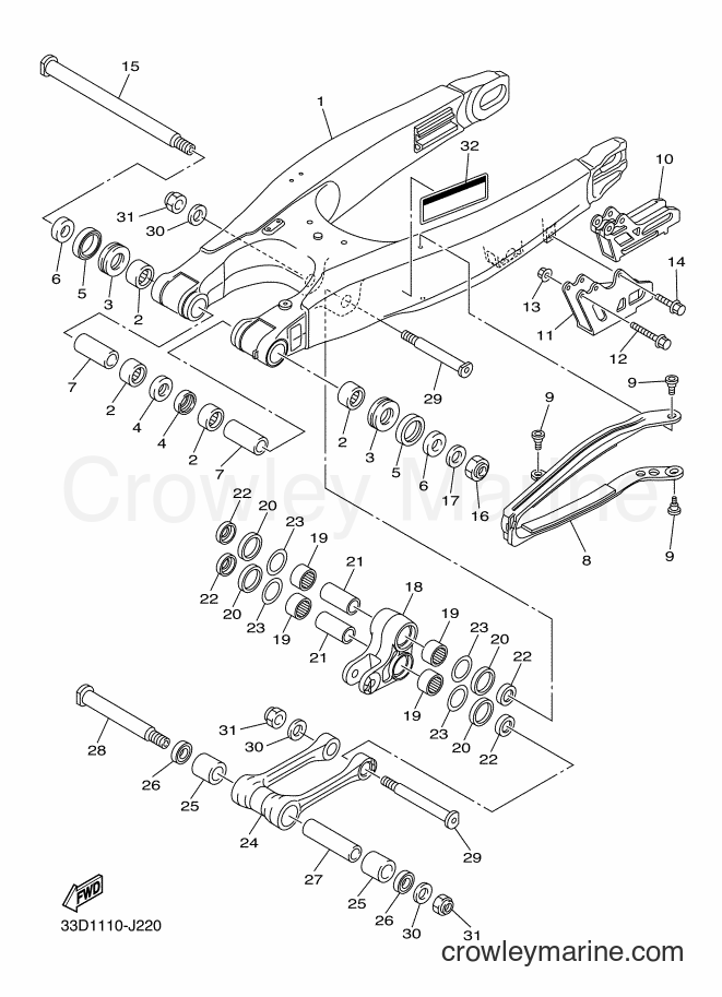 2010 Dirt Bike YZ450F - YZ450F (33D1) [010] - REAR ARM