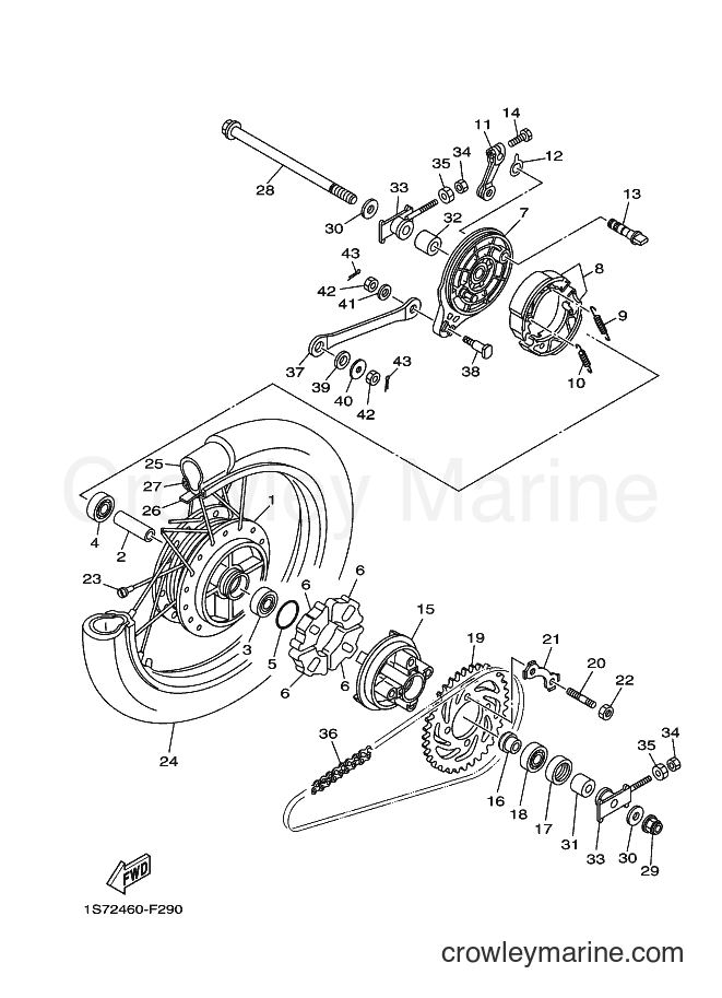 2008 Scooter T135SEC - T135SEC (1S75) [010] - REAR WHEEL
