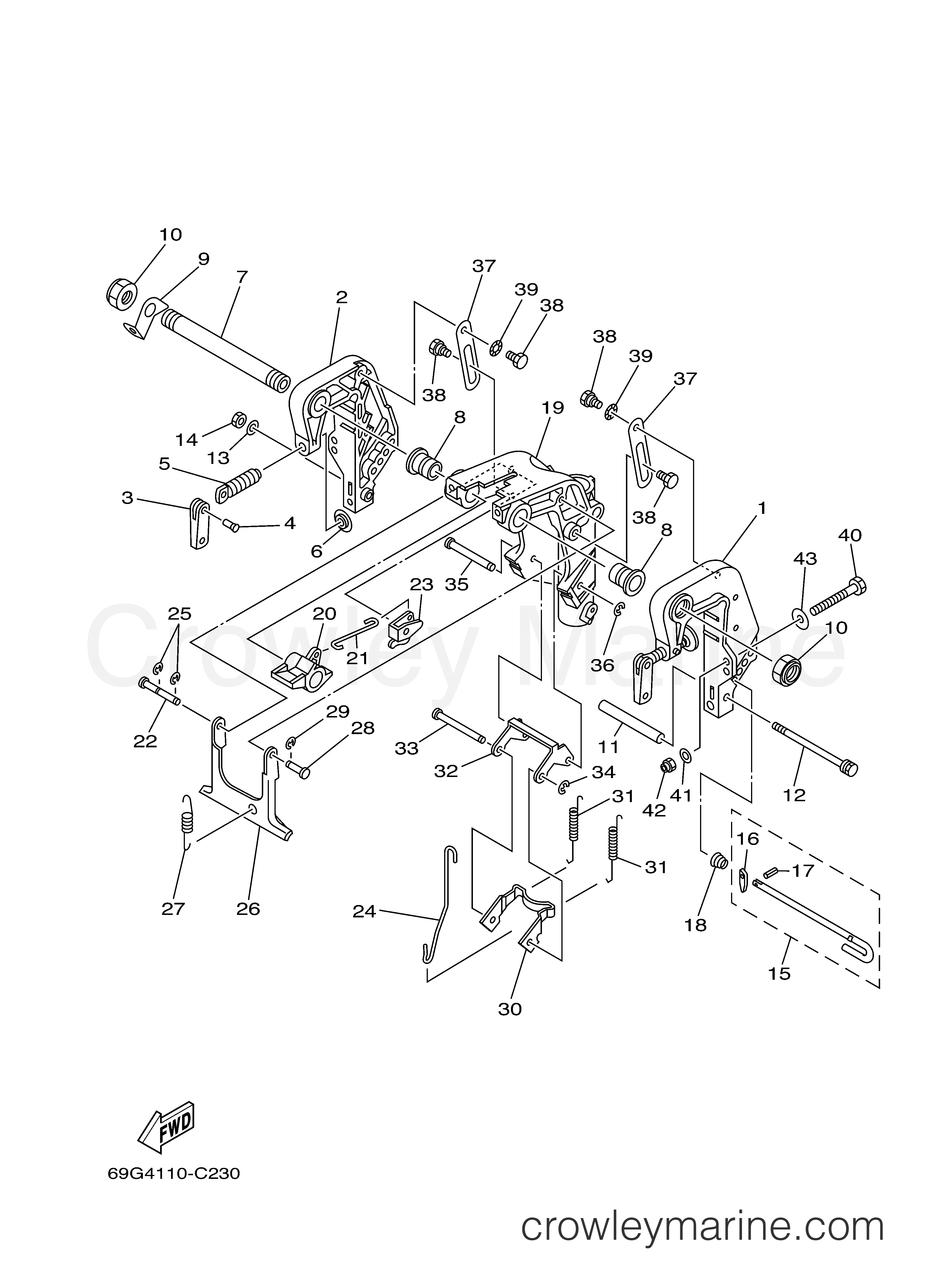 Yamaha Motors T8EXH - BRACKET 1 EH