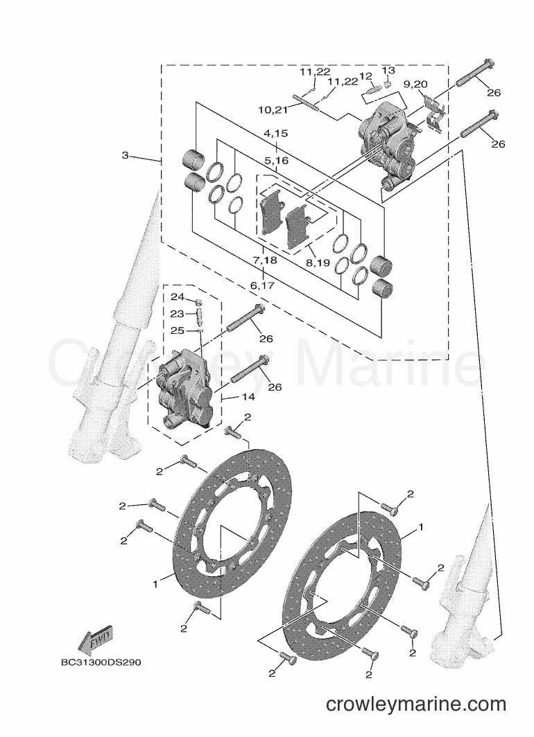 Yamaha Motors XP530D-A (BC38) [010] - FRONT BRAKE CALIPER