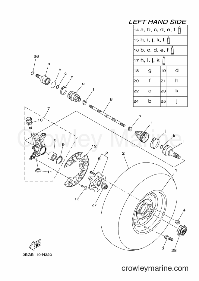 Yamaha Motors YFM700FWAD (B38D) [010] - FRONT WHEEL