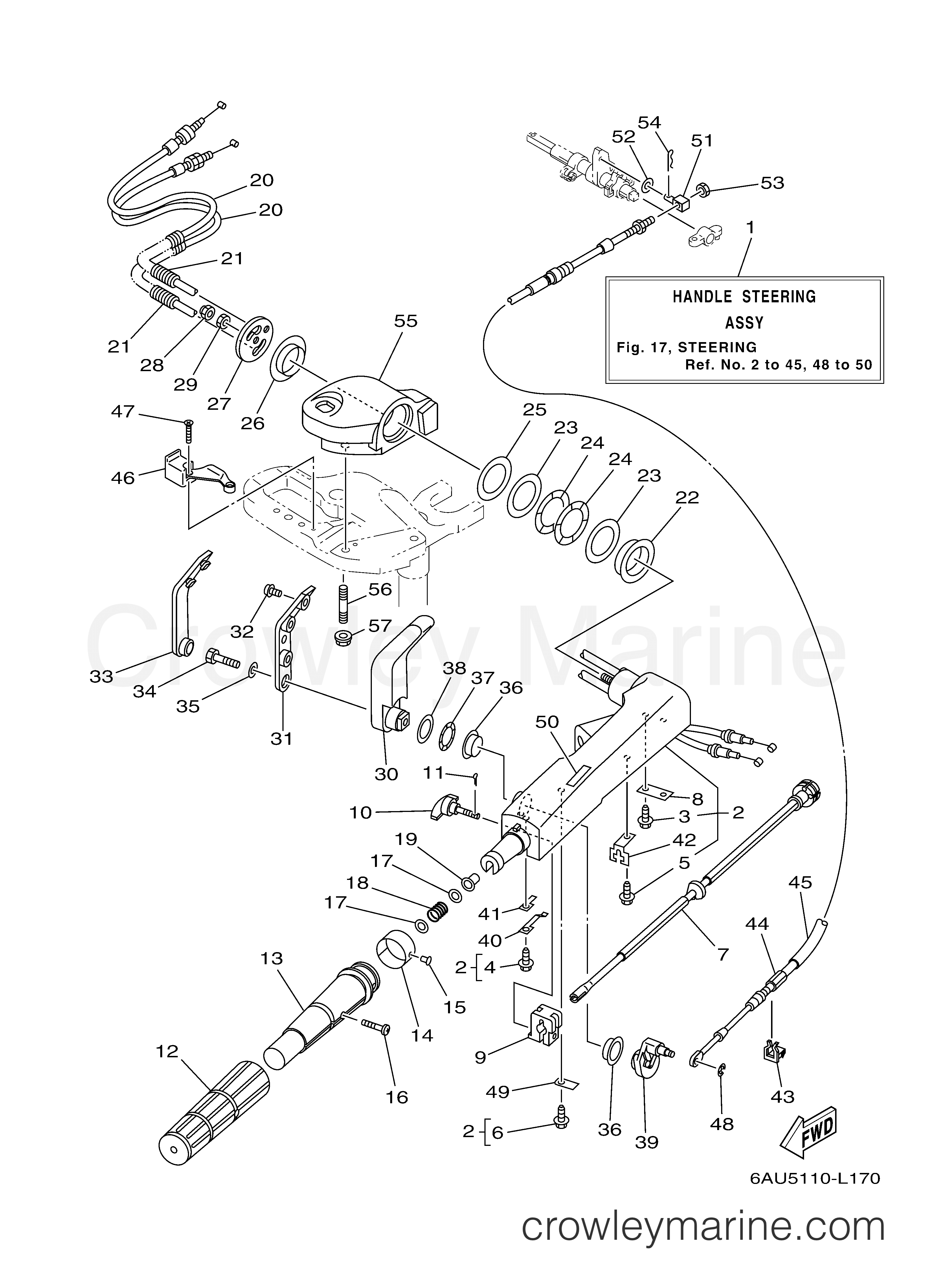Yamaha Motors F9.9SMHA - STEERING