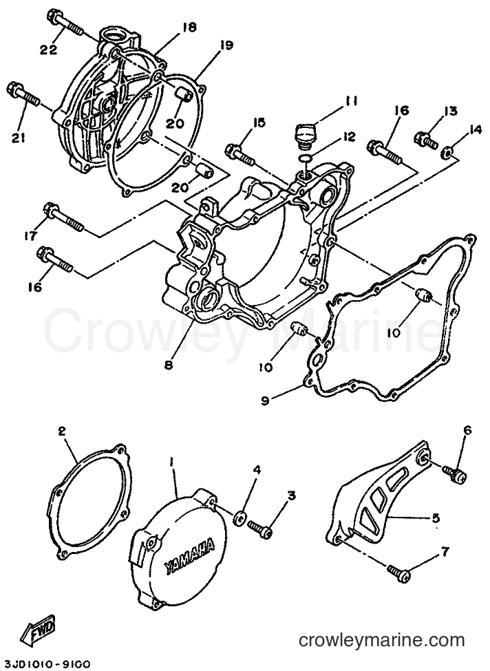 Yamaha Motors YZ125 (3JD1) [99A] - CRANKCASE COVER 1