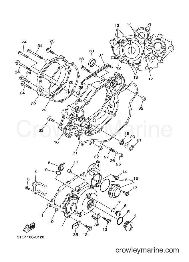 2004 ATV YFZ450 - YFZ450 (5TG3) [010] - CRANKCASE COVER 1