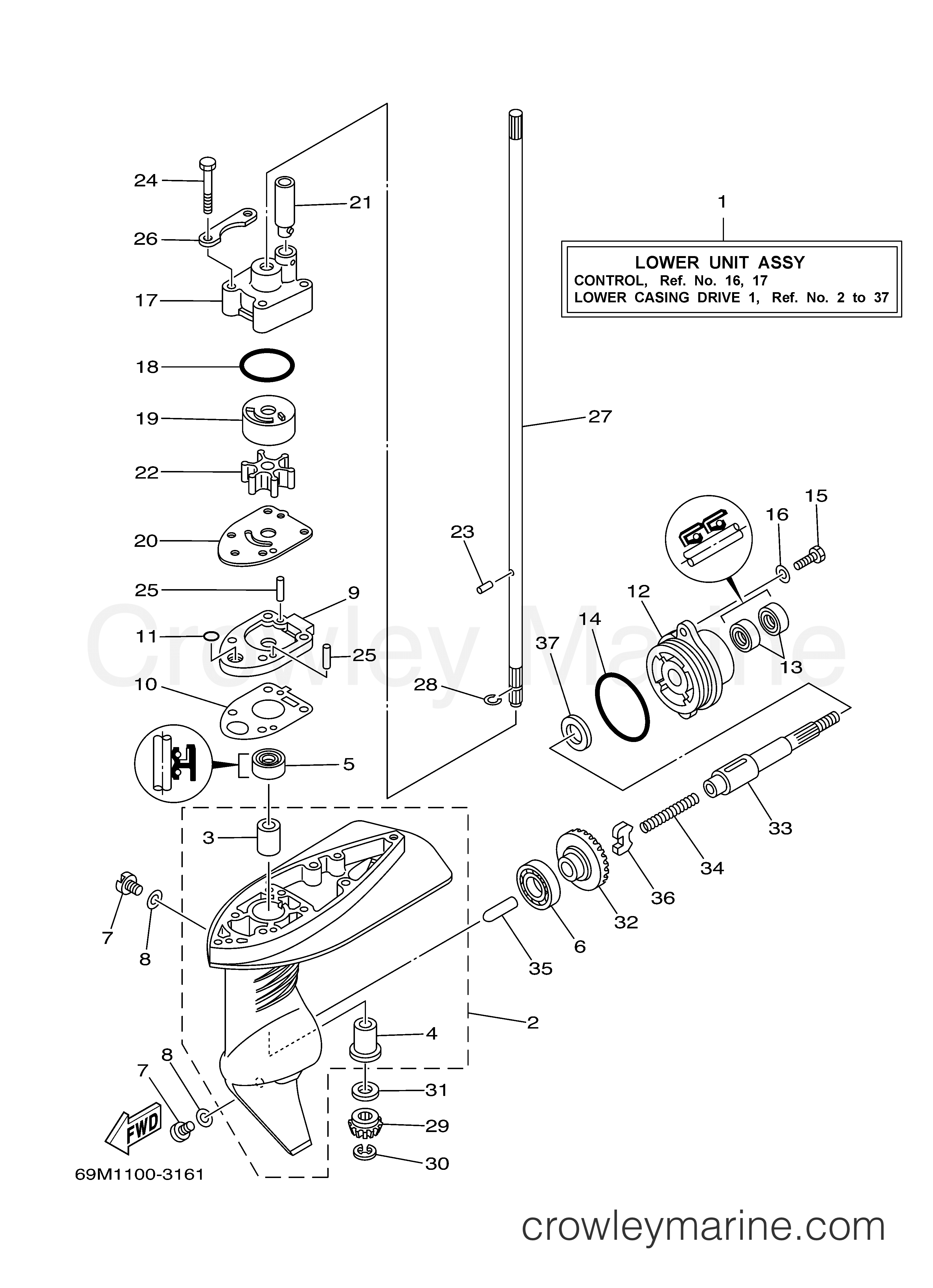 Yamaha Motors F2.5MSH - LOWER CASING DRIVE 1