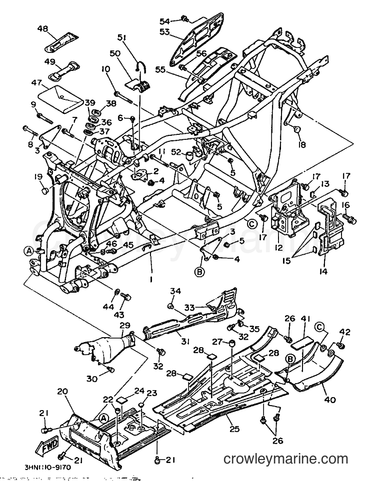 1989 ATV YFM350FW - YFM350FW (3HN2) [030] - FRAME