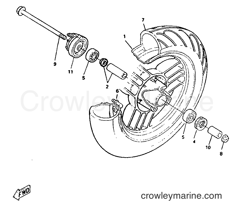 1995 Scooter YM50 - YM50 (4RC1) [999] - FRONT WHEEL