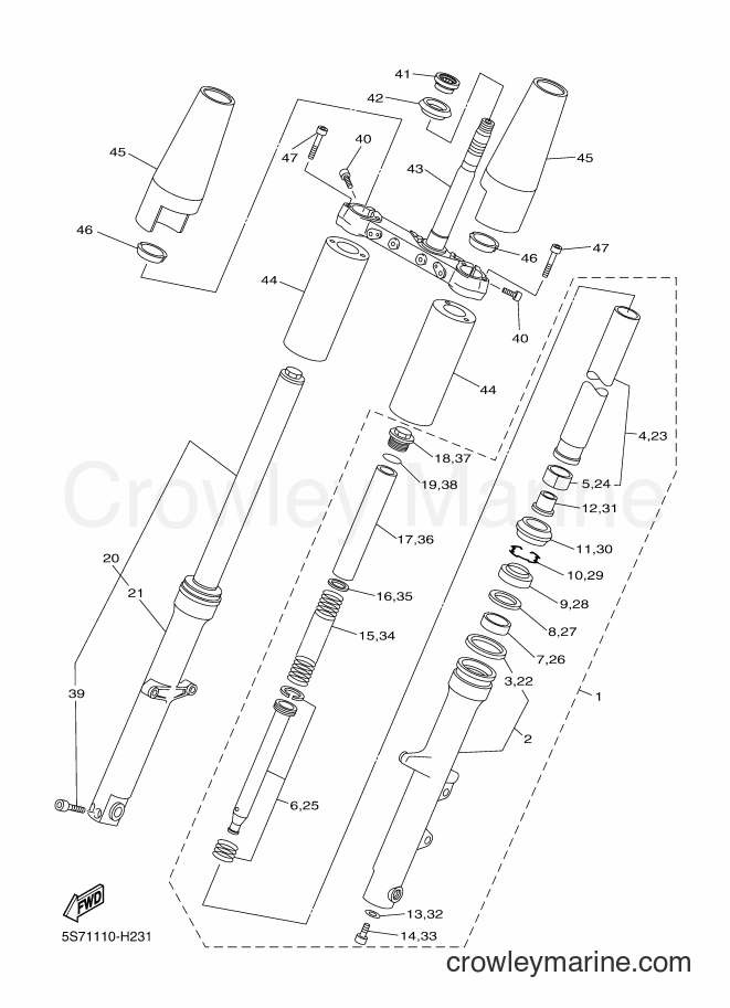Yamaha Motors XVS950A (5S7C) [010] - FRONT FORK