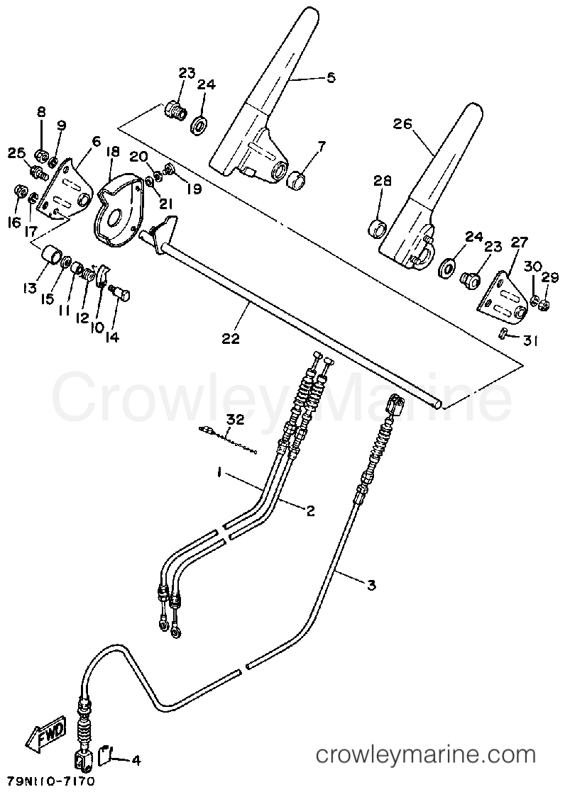 Yamaha Motors YS624T - CONTROL CABLE (79N-700101)