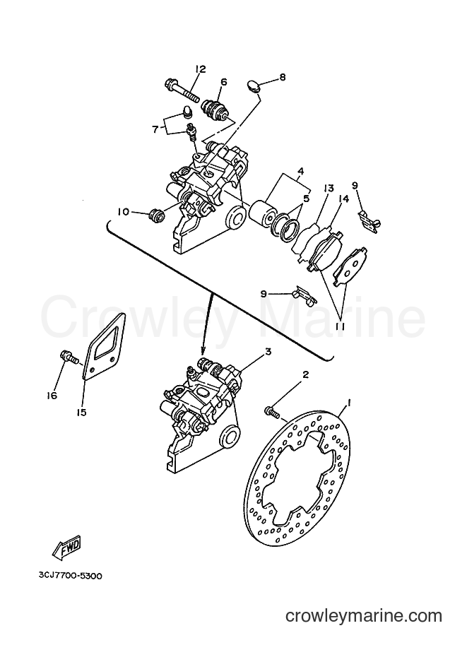 Yamaha Motors DT200R (3CJ8) [010] - REAR BRAKE CALIPER