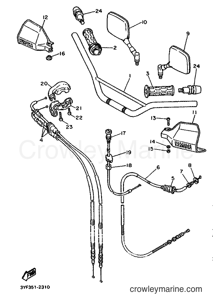 1993 Dirt Bike XTZ660 - XTZ660 (4BW3) [999] - STEERING HANDLE & CABLE