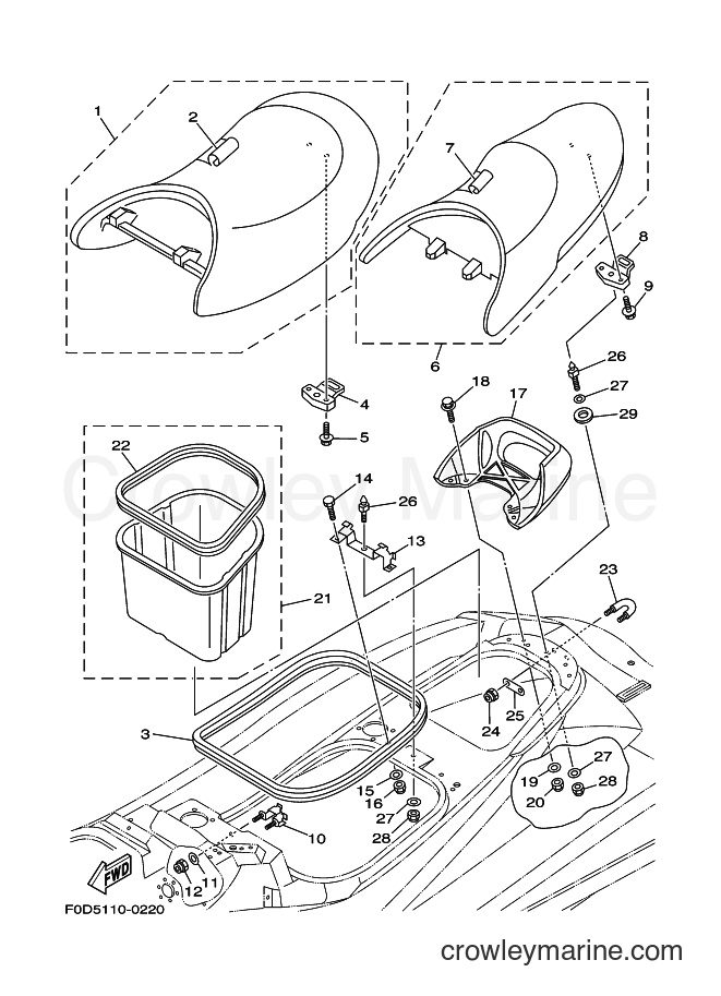 Yamaha Motors MJ1200XL (F0D5) [02A] - SEAT & UNDER LOCKER