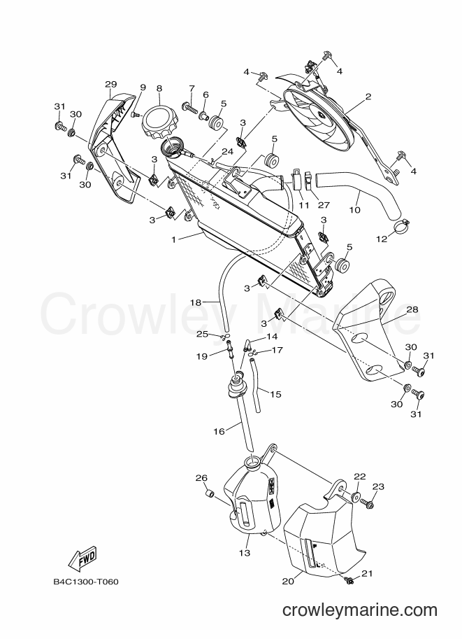 Yamaha Motors MT-07A (B4C6) [010] - RADIATOR & HOSE