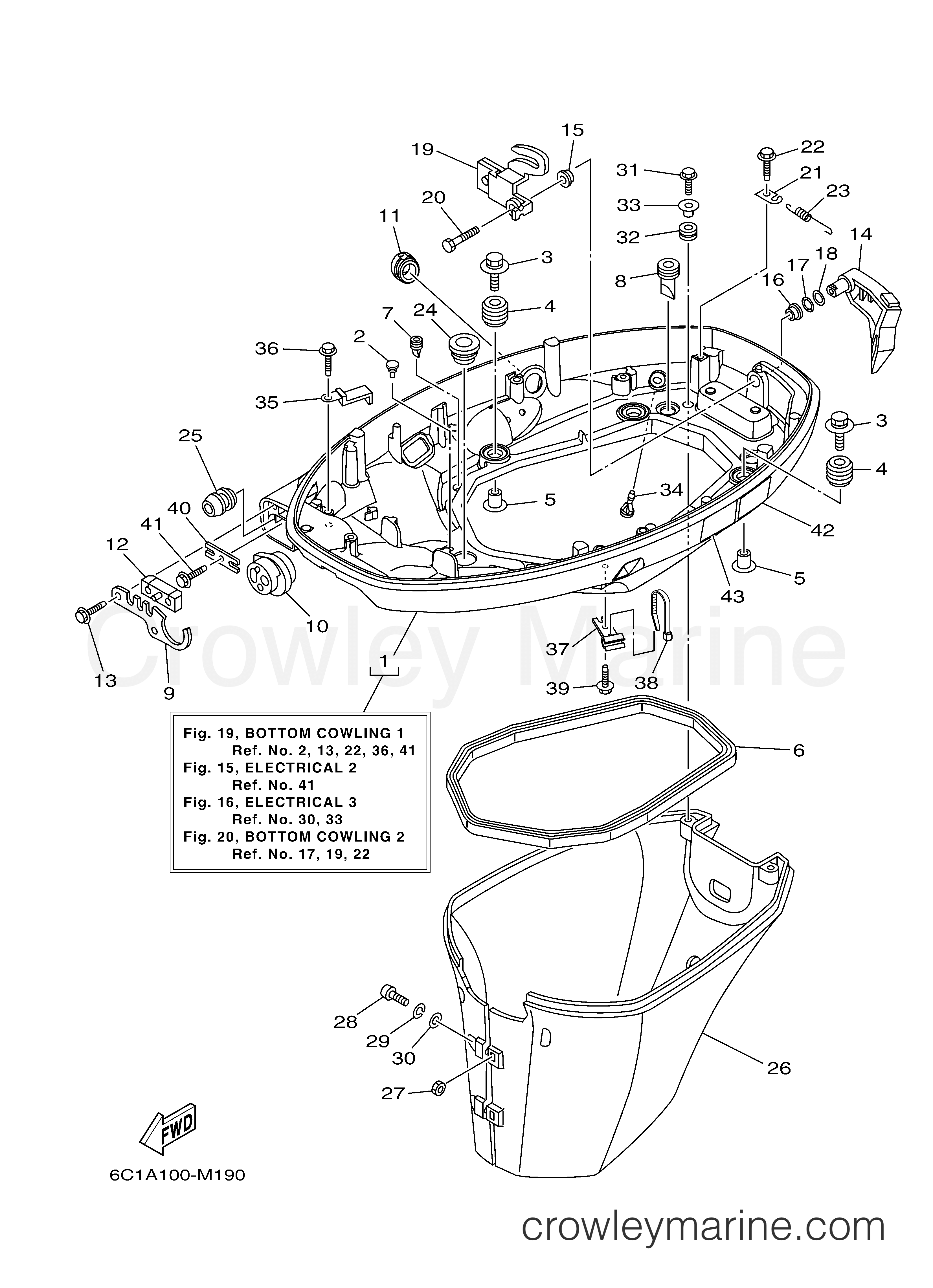 Yamaha Motors T60LB - BOTTOM COWLING 1