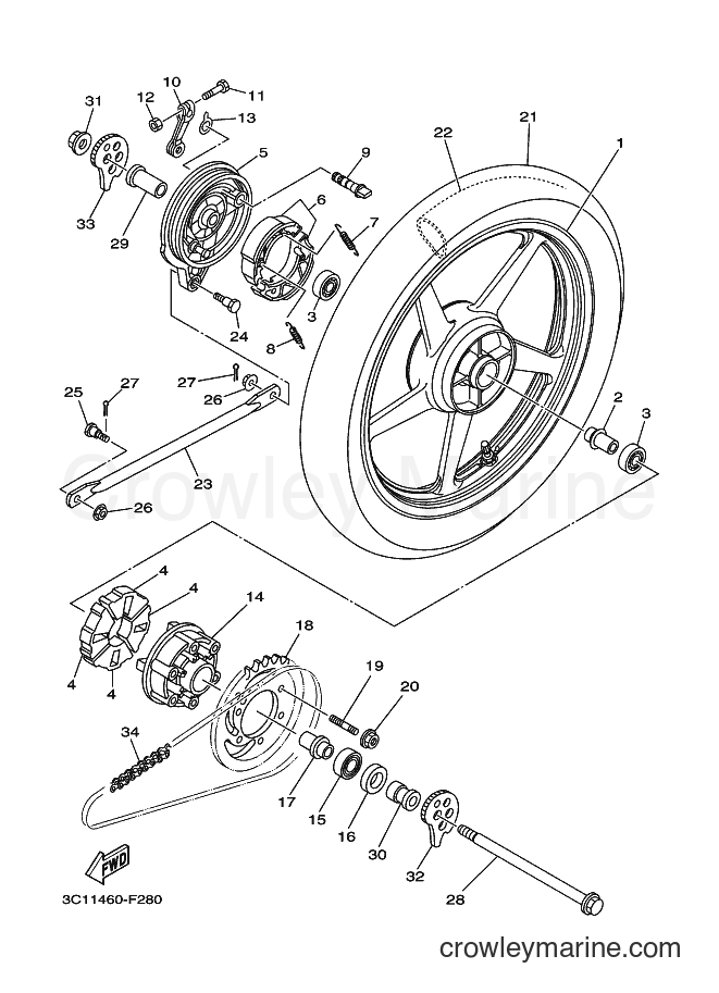 Yamaha Motors FZ150 (3C11) [010] - REAR WHEEL