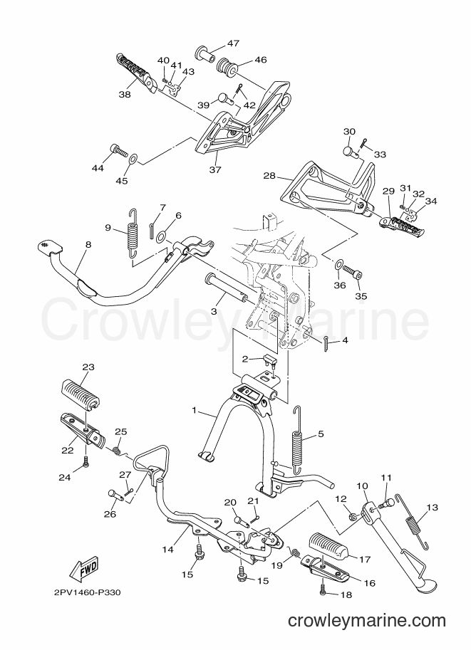 2017 Scooter T150 - T150 (2PV8) [010] - STAND & FOOTREST