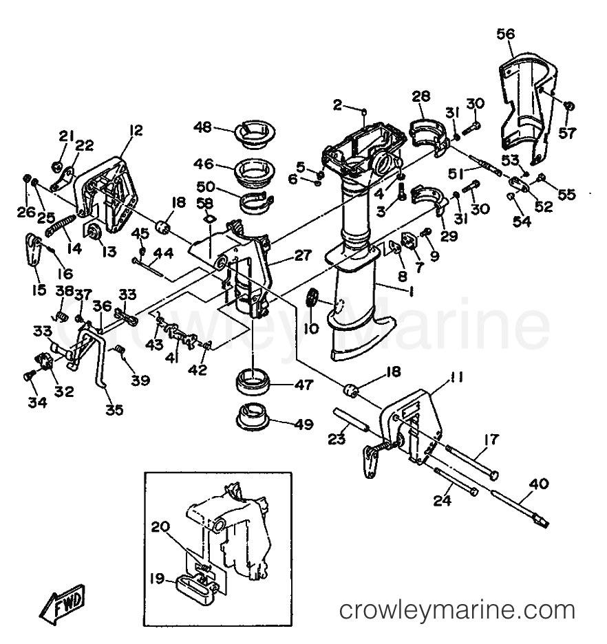 Yamaha Motors 3A (6L5) [999] - UPPER CASING & BRACKET