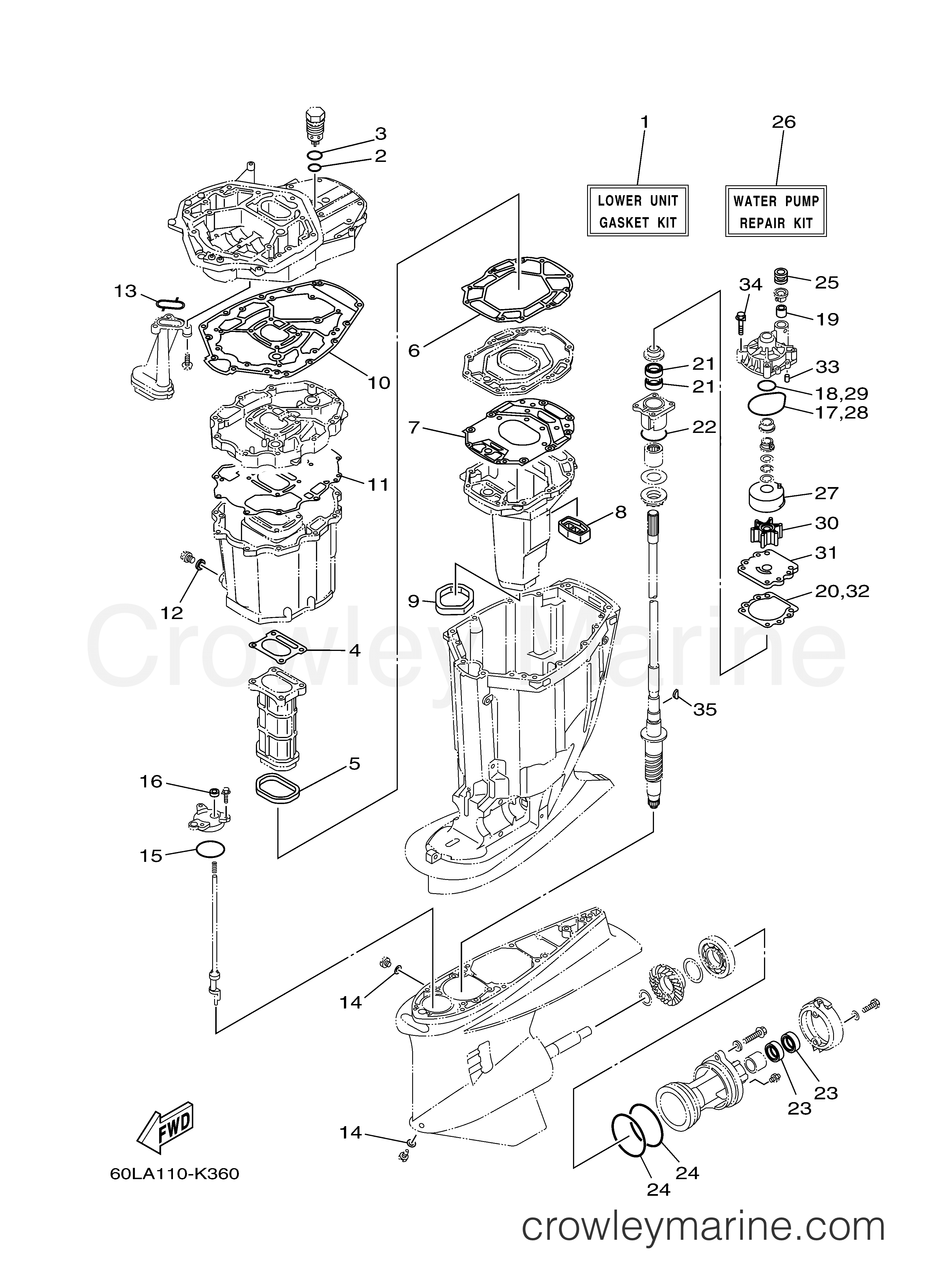 Yamaha Motors LF200XA - REPAIR KIT 2
