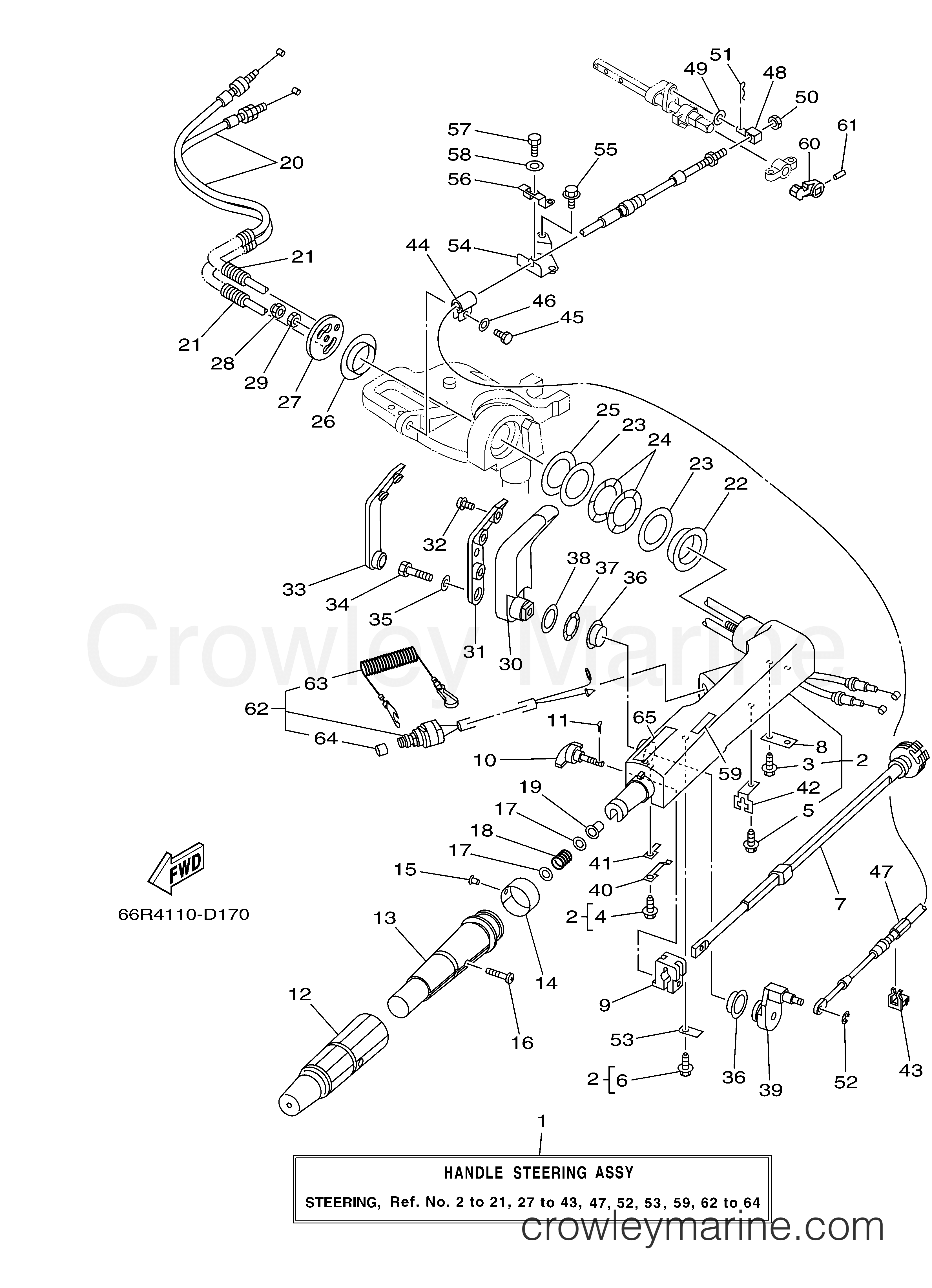 Yamaha Motors T9.9ELH2D - STEERING