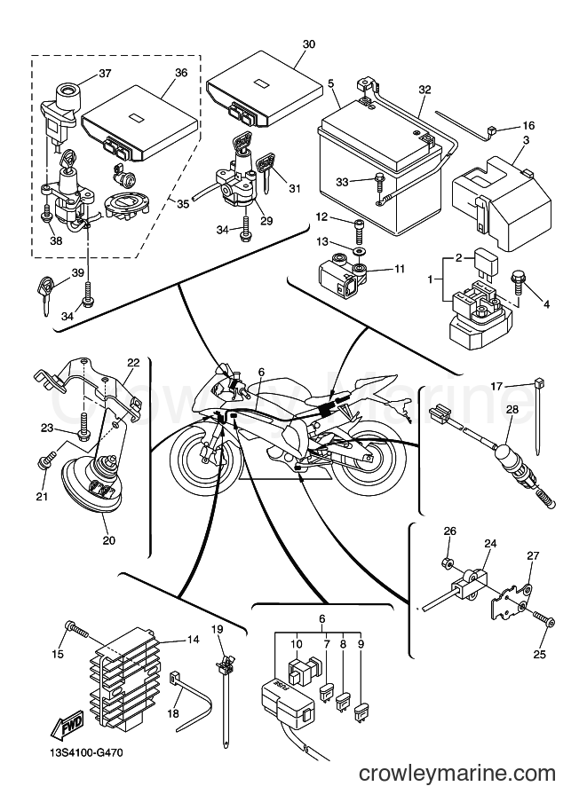 2008 Sport Bike YZF-R6 - YZF-R6 (13S5) [010] - ELECTRICAL 2