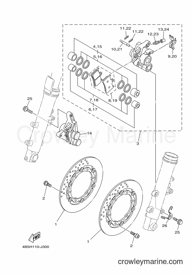 Yamaha Motors XP500 (4B5E) [010] - FRONT BRAKE CALIPER