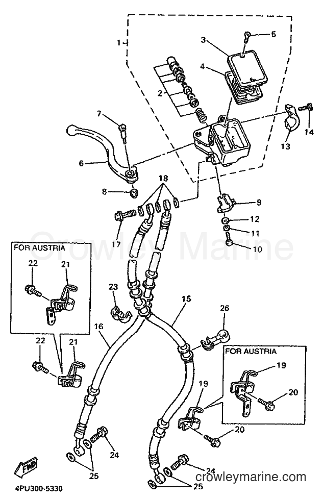 1997 Street Bike XJR1200 - XJR1200 (4PU7) [060] - FRONT MASTER CYLINDER
