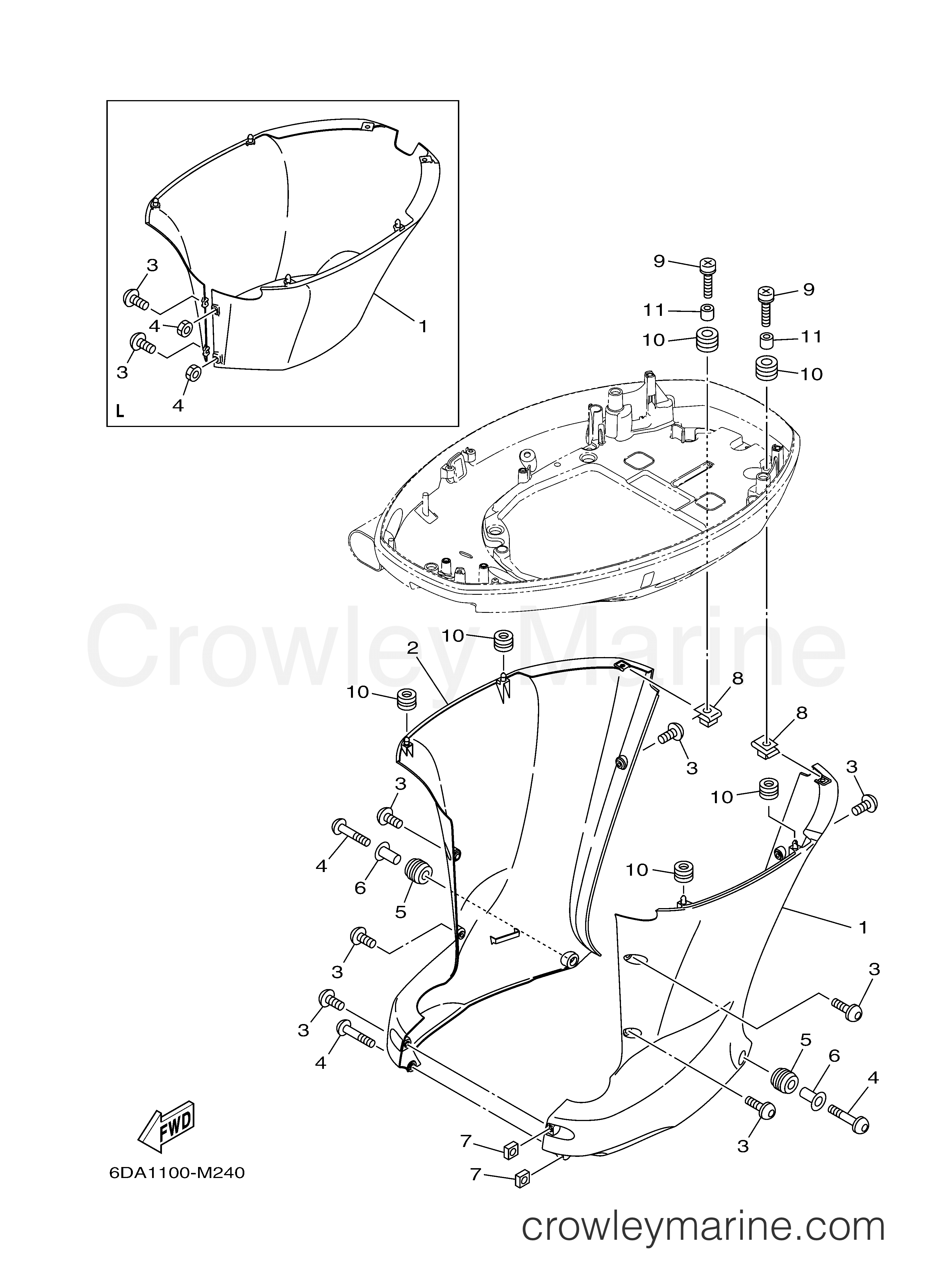 Yamaha Motors F200XB - BOTTOM COWLING 2